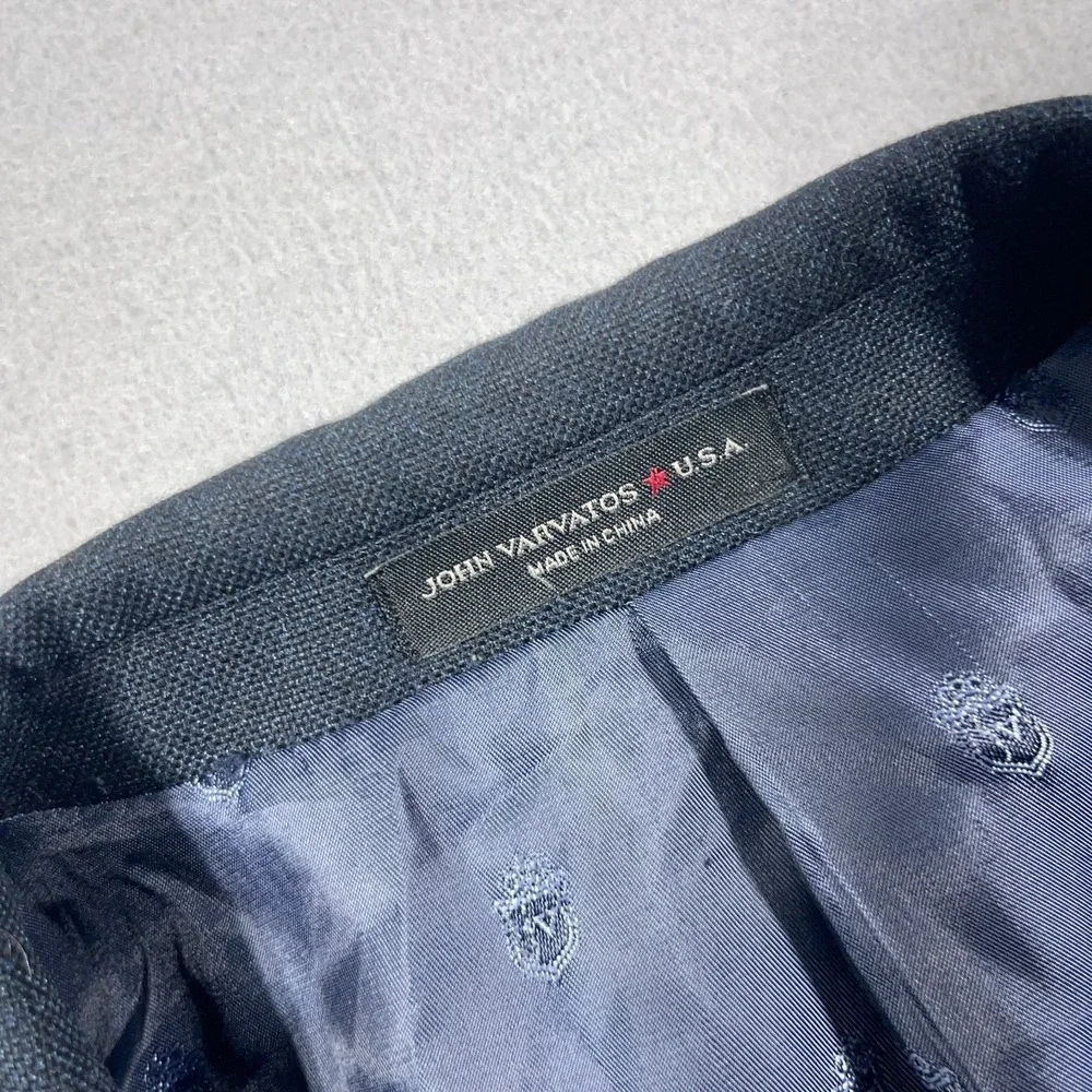 John Varvatos Blazer Men 46 Regular Tailored Fit Navy Blue Jacket Quiet‎ Luxury